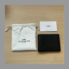 COACH（コーチ）二つ折りカードケース　黒　袋付き