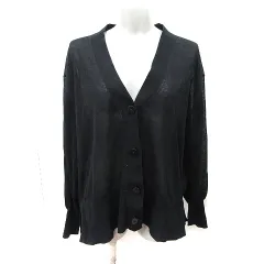 シンプリシテェ SIMPLICITE カーディガン カットソー 長袖 麻混 リネン混 黒 ブラック /YI