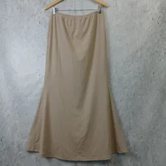 レディース ロングスカート フレアスカート ベージュ Lサイズ 〇◇