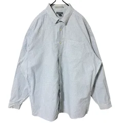 2XL ホワイト 白 エディーバウアー オーバーサイズ ボタンダウン チェック シャツ レディース ユニセックス メンズ 古着 長袖