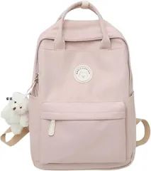 FARFADET 女の子 リュック デイパック バックパック 小学生 中学生 通園 通学 軽量 防水 大容量 ジュニア 可愛い ショルダーバッグ ガールズ ナイロン (ピンク,  ミディアム)