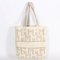 【お値下げ!】 モンクレール MONCLER ニット トートバッグ ベージュ KNIT TOTE 5D00007 M3715 F22 ロゴ刺繍 モノグラム柄 A4収納可能 大容量 軽量 ビジネス 通勤 通学 かばん 鞄 メンズ レディース ユニセックスのサムネイル