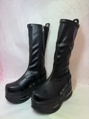 ♡新品未使用♡ 　美品　　23.5cm 　ヨースケ YOSUKE  　レディース 　厚底ロングブーツ　 ロング ストレッチブーツ 厚底ブーツ 　歩きやすい 8.8cm厚底ソール　MY1380-271