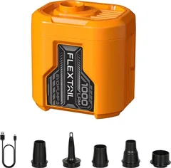 【在庫限り特別価格】FLEXTAILGEAR EVO PUMP 3 エアポンプ 電動ポンプ  5kPa 強力1000L/分 1300mAH電池内蔵 空気入れ 空気抜き 両対応 5種類のノズル付き インフレーターマット   　a-366のサムネイル