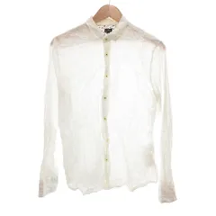 ピーエスポールスミス PS Paul Smith シャツ 麻 リネン M 白 ホワイト 長袖 レギュラーカラー シワ加工 /NL