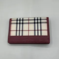 未使用級　BURBERRY バーバリー　名刺入れ　カードケース　ビジネス　ノバチェック　レザー　ボルドー