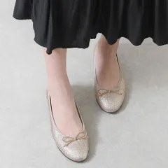 [グリッターゴールド]日本製 バレエシューズ レディース フラットシューズ パンプス ローヒール リボン ぺたんこ 痛くない 柔らかい 長時間 疲れない 歩きやすい 通勤 結婚式 大きいサイズ ラメ グリッター シルバー k45-361000