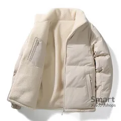 メンズ 中綿ジャケット リバーシブル スタンドカラー ボア 裏起毛 厚手 秋冬 防寒 アウター M260107-7