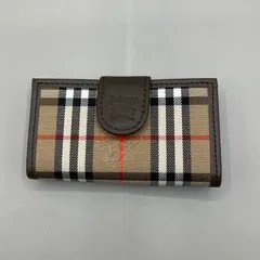 未使用級　BURBERRY バーバリー　キーケース　4連　ノバチェック　レザー　ゴールド金具　箱付き　フラップ　茶　ブラウン