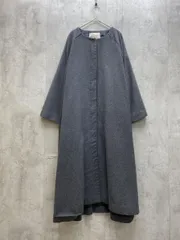08mab ゼロハチマブ ノーカラー ウール コート グレー ◆■レディース