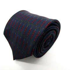 ピエールカルダン ブランド ネクタイ ストライプ柄 ベルト柄 シルク イタリア製 PO メンズ ネイビー Pierre Cardin 【中古】