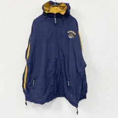 【3点以上まとめ買いで20%OFF】古着 used ~00s STARTER スターター ミシガン大学 フルジップナイロンジャケット ヴィンテージ 紺 ネイビー 2X
