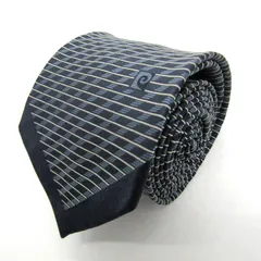 ピエールカルダン ブランド ネクタイ ストライプ柄 ボーダー柄 シルク PO メンズ ネイビー Pierre Cardin 【中古】