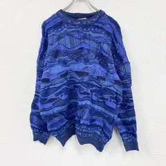 【3点以上まとめ買いで20％OFF】古着 used　90s～　purely Australian clothing co.　COOGI風ウールニットセーター　3Dニット　ヴィンテージ　総柄　マルチカラー　XLサイズ