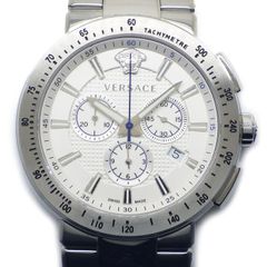 新品電池/VERSACE 腕時計 クロノグラフ FLC99 新品ベルト 付属品 