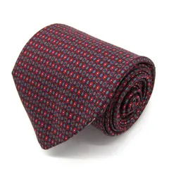 アクアスキュータム ブランド ネクタイ 総柄 ドット 格子柄 シルク イングランド製 PO メンズ グレー Aquascutum 【中古】