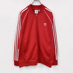 【3点以上まとめ買いで20％OFF】古着 used　adidas　アディダス　ATPタイプ　トラックジャケット/ジャージ　赤　レッド　XLサイズ