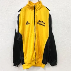 【3点以上まとめ買いで20％OFF】古着 used　90s～　adidas　アディダス　トラックジャケット/ジャージ　ヴィンテージ　黄色　イエロー　2XOサイズ