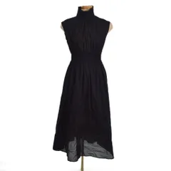 エヌ ナチュラルビューティーベーシック N.NaturalBeautyBasic コットンローンロールネックワンピース M 黒 ブラック 166-1140455 ■FY