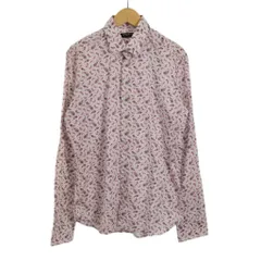 ウンガロ UNGARO ペイズリー柄 総柄 長袖シャツ 15/38 白 ホワイト ピンク 紺 ネイビー ■FY ■SH