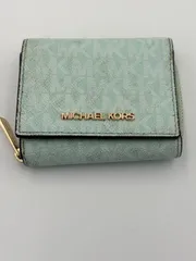 ▪️MICHAEL KORS マイケルコース 三つ折り財布 ミニウォレット グリーン系 ロゴ金具