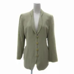 ジョルジオアルマーニ GIORGIO ARMANI ショールカラージャケット ミドル丈 総裏地 無地 ウール 38 S ベージュ /YS28 IBO81