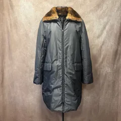 Max Mara マックスマーラ 銀タグ ファー付き コート 38 シルバーグレー 上質 中綿 ロングコート　00038