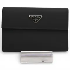 プラダ ロゴプレート テスート 財布 ブラック Aランク pr2424hh
