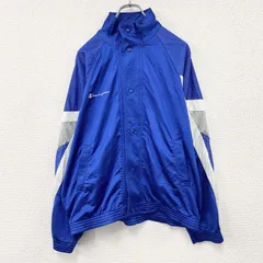 【3点以上まとめ買いで20％OFF】古着 used　90s　Champion　チャンピオン　トラックジャケット/ジャージ　ヴィンテージ　青　ブルー　Mサイズ