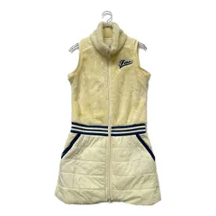 中古 レディース フィラゴルフ FILA GOLF ワンピース M ベージュ ボア フルジップ 中わた 切替デザイン 総柄 裏起毛