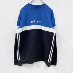 【3点以上まとめ買いで20％OFF】古着 used　adidas　アディダス　スウェット/トレーナー　トレフォイルロゴ　青　ブルー　Mサイズ