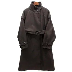 フリークスストア FREAKS STORE ウーリー トレンチコート スタンドカラー ダークブラウン F 213-3514