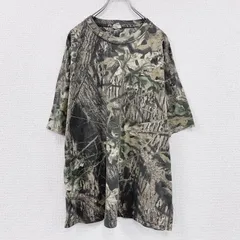 【3点以上まとめ買いで20％OFF】古着 used　～00s　MOSSY OAK　半袖プリントTシャツ　ポケットTシャツ　ヴィンテージ　リアルツリー　カモフラ柄　カーキ　