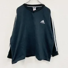 【3点以上まとめ買いで20％OFF】古着 used　90s～　adidas　アディダス　スウェット/トレーナー　パフォーマンスロゴ　ヴィンテージ　黒　ブラック　Lサイズ