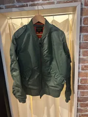 アビレックス AVIREX フライトジャケット ナイロンジャケット MA-1 カジュアルジャケット カーキ ミリタリーカラー サイズM A-1647