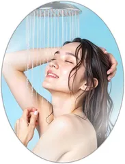 AHEART 専門家監修/クリアな映像 浴室鏡 お風呂鏡 くもりにくい 歪まない マグネット ミラー オーバル (オーバル（285ｘ375ｍｍ）,  長さ37.5 x 幅28.5 cm)