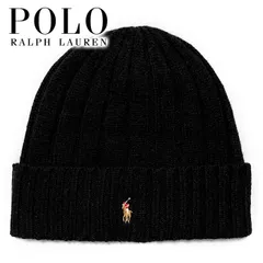 送料無料 メンズ レディース ニットキャップ ブラック Polo Ralph Lauren ポロ ラルフローレン ラルフローレンマルチカラーポニー刺繍ニットキャップ po490