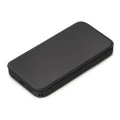 iPhone15 手帳 ケース ブラック 背面 クリア 透明 シンプル 無地 耐衝撃 MIL規格 保護 スマホ カバー シンプル カード 収納 ポケット ストラップホール 付 マグネット ガラス フリップ   【ゆうパケットにて7営業日以内発送】のサムネイル