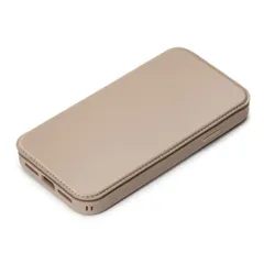 iPhone15 手帳 ケース ベージュ 背面 クリア 透明 シンプル 無地 耐衝撃 MIL規格 保護 スマホ カバー シンプル カード 収納 ポケット ストラップホール 付 マグネット ガラス フリップ   【ゆうパケットにて7営業日以内発送】のサムネイル