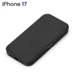 iPhone17 ケース 手帳 ブラック 背面クリア 透明 パネル PUレザー マグネットロック フリップケース アイフォン アイホン PG-25AGF01BK 【ゆうパケットにて発送】【1週間以内発送】