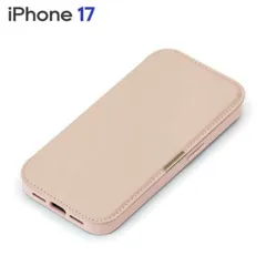 iPhone17 ケース 手帳 ピンク 背面クリア 透明 パネル サフィアーノ調 PUレザー マグネットロック フリップケース アイフォン アイホン PG-25AGF06PK  【ゆうパケットにて7営業日以内発送】