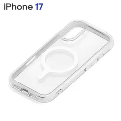 iPhone17 ケース MagSafe対応 クリア スノー フレーム 透明 タフ設計 エアクッションケース アイフォン アイホン PG-25AMA04CL 【ゆうパケットにて発送】【1週間以内発送】