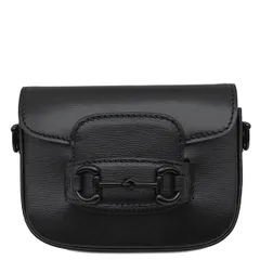 グッチ GUCCI 2WAYバッグ ミニ ホースビット 1955 レザー ブラック ゴールド金具 黒 ショルダーバッグ  726863 【箱】【中古】