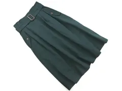 MAJESTIC LEGON マジェスティックレゴン ベルト付 フレア スカート sizeM/緑 ■■ レディース