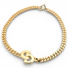 ディオール CDロゴ 喜平チェーン ブレスレット ゴールド Bランク di0707aa