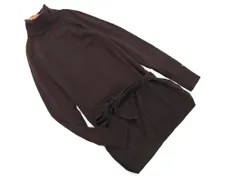 TOMMY HILFIGER トミーヒルフィガー ウール混 チュニック タートルネック ニット セーター sizeS/茶 ◇■ レディース