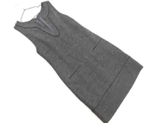 UNTITLED アンタイトル ウール100% Vネック ワンピース ジャンパー スカート size2/チャコール ◇■ レディース