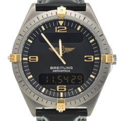 ブライトリング BREITLING F56059L エアロスペース デジアナ チタン クォーツ メンズ 美品 G#144078