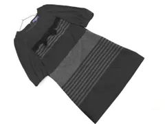 M S GRACY エムズグレイシー ウール100% ボーダー リボン ワンピース size38/黒 ◇■ レディース