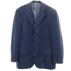 NEWYORKER ニューヨーカー 日本製 ウールブレンド テーラードジャケット AB7 ネイビー メンズ 古着